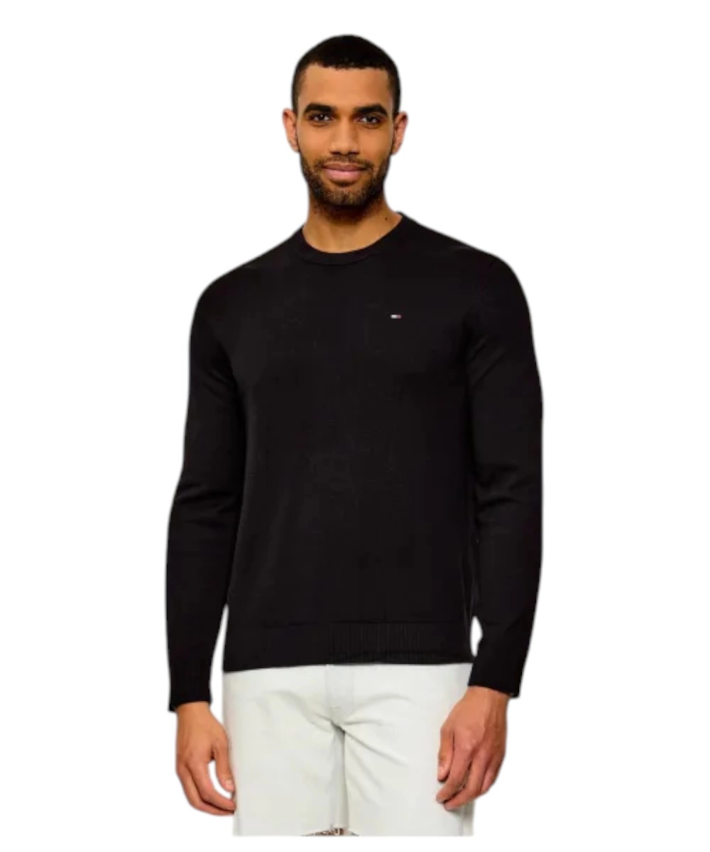 Tommy Hilfiger - Ανδρική Μπλούζα Lightweight Essential Flag DM0DM22853-BDS Mαύρο