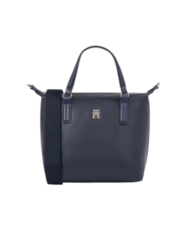 Tommy Hilfiger - Γυναικεία Τσάντα Χειρός Poppy Plus Small Tote AW0AW15592-DW6 Μπλε