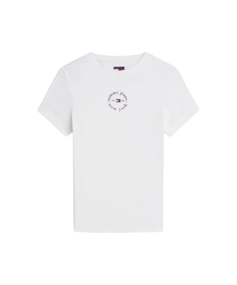 Tommy Hilfiger - Γυναικείο T-shirt Slim Essential Logo Rib DW0DW22807-YBL Λευκό