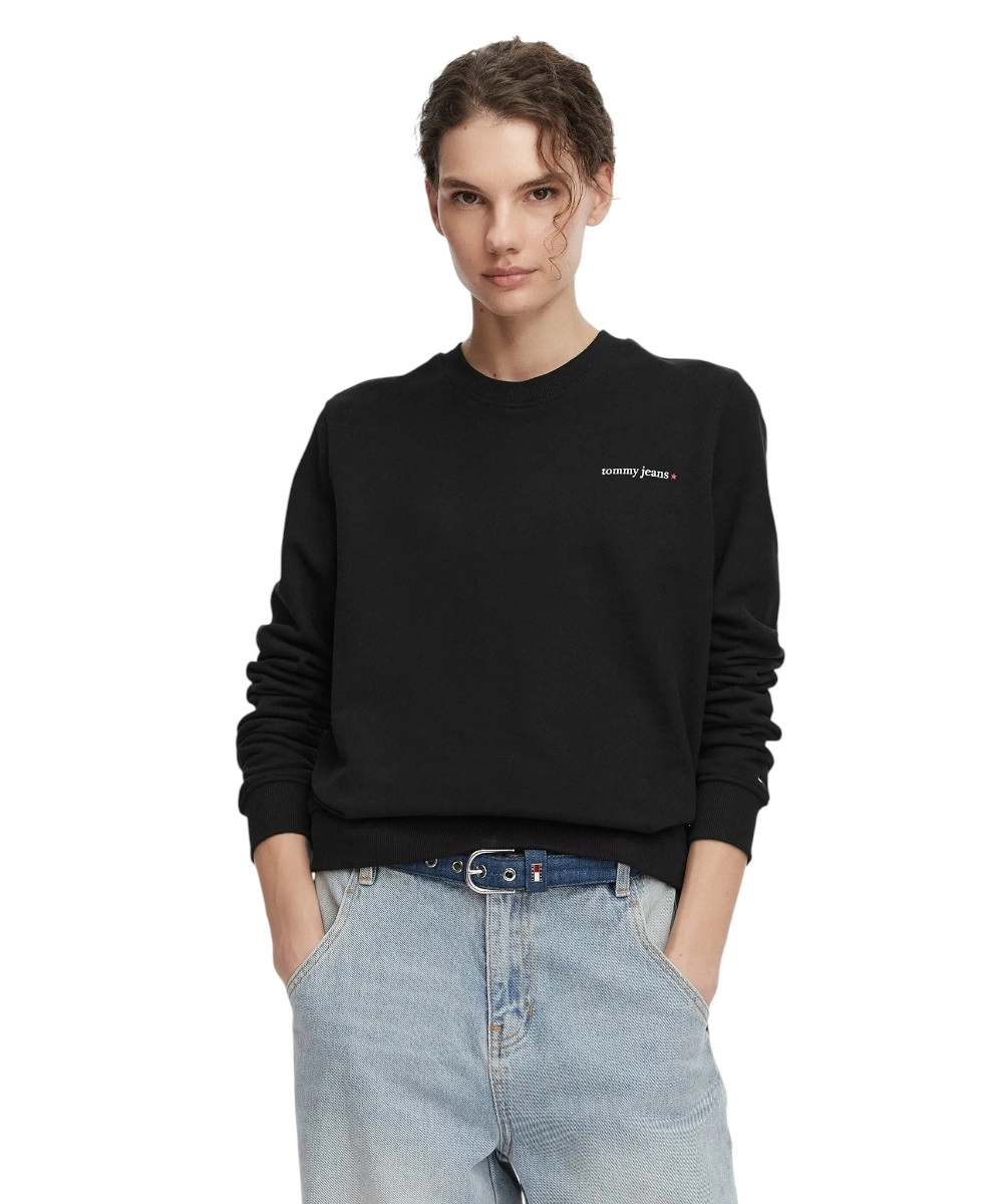 Tommy Hilfiger - Γυναικείο Φούτερ Essential Logo Regular Fit DW0DW22829-BDS Μαύρο
