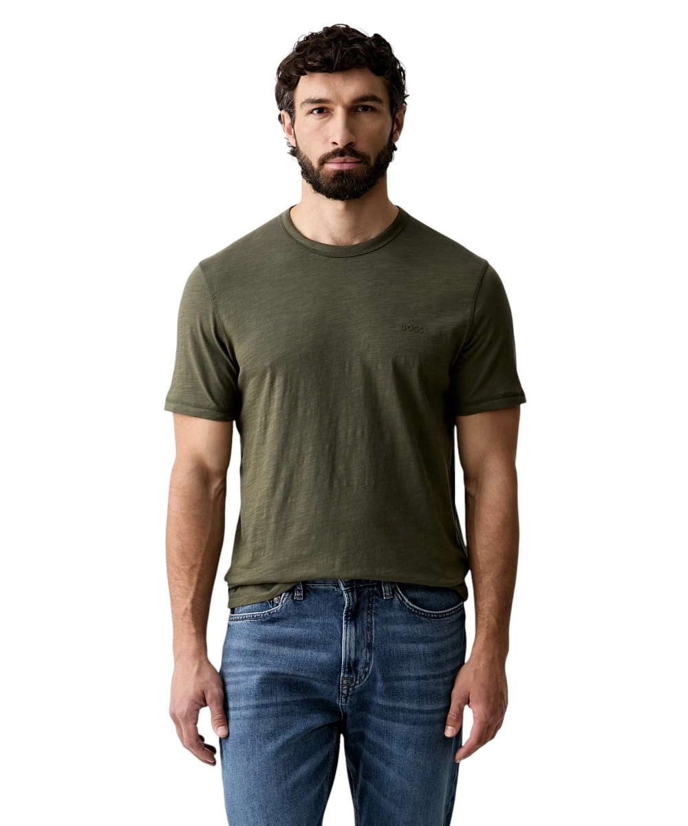 Hugo Boss - Ανδρικό T-shirt Tegood Regular Fit 50508243-325 Χακί