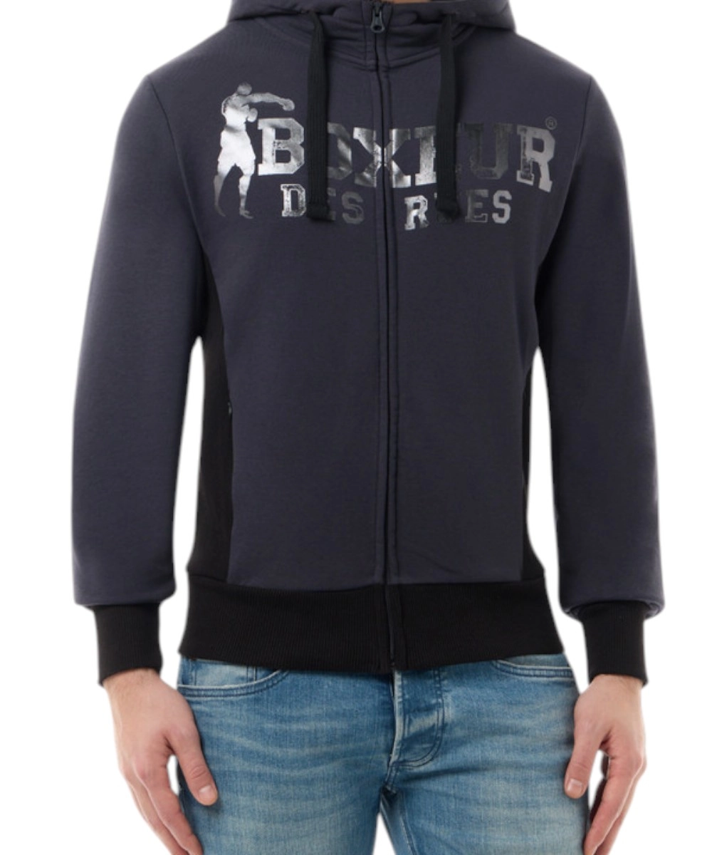 Boxeur Des Rues - Ανδρική Ζακέτα Φούτερ με Κουκούλα BXM0404551AZ-ANTHRA Ανθρακί