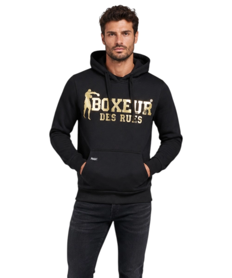 Boxeur Des Rues - Ανδρική Μπλούζα Φούτερ με Κουκούλα BXM0404350AY-BLACKG Μαύρο