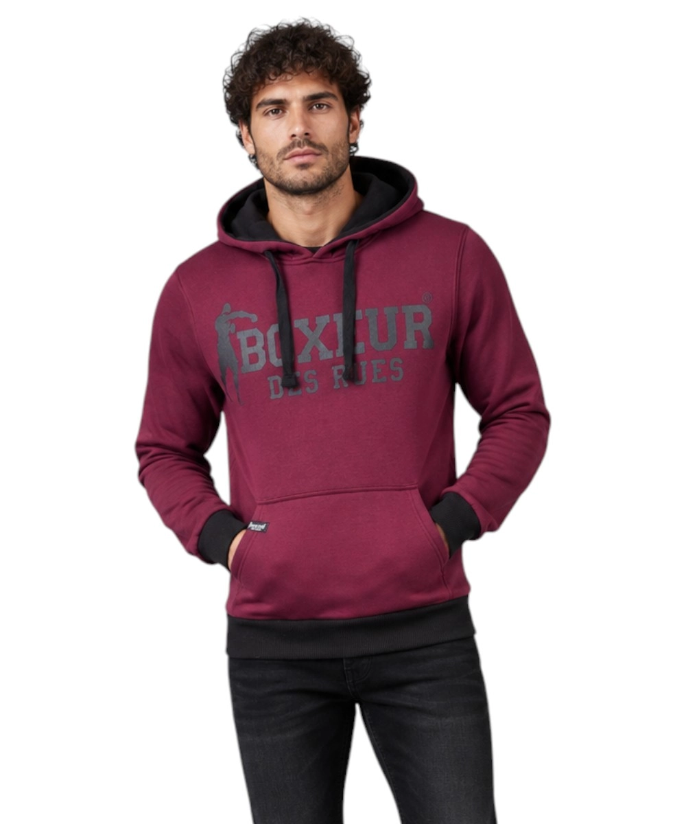 Boxeur Des Rues - Ανδρική Μπλούζα Φούτερ με Κουκούλα BXM0404350AY-TAWNYP Μπορντό