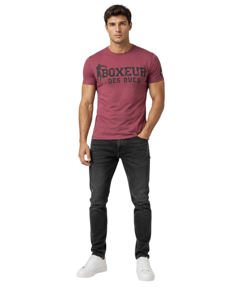 Boxeur Des Rues - Ανδρικό Κοντομάνικο Μπλουζάκι T-Shirt BXM0200002AY-TAWNYP Μπορντό
