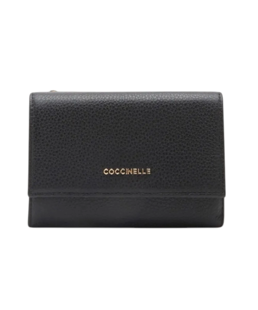 Coccinelle - Γυναικείο Πορτοφόλι Metallic Medium E2MW5116601-001 Μαύρο