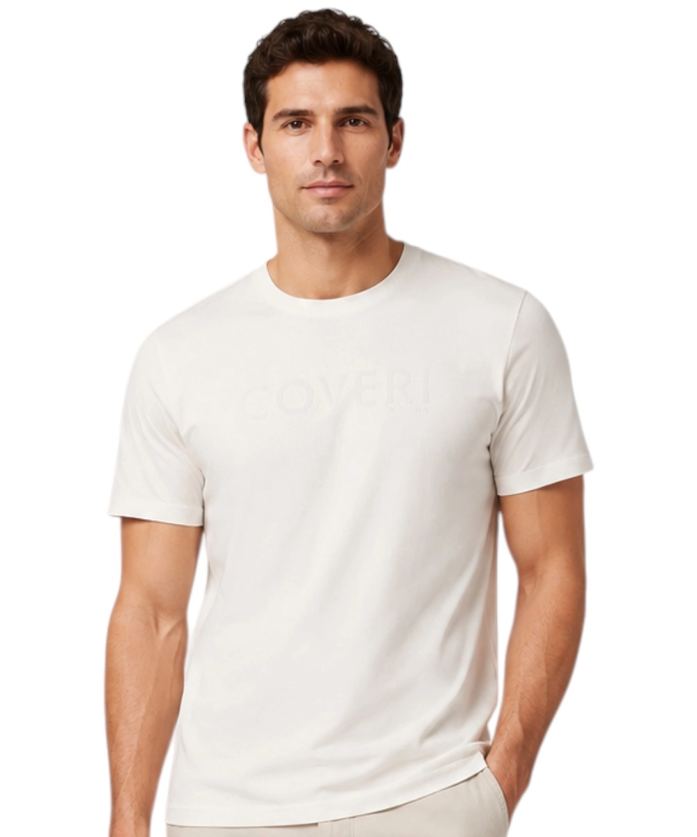 Coveri Moving - Ανδρικό Κοντομάνικο Μπλουζάκι T-Shirt TJ5015-BIANCO Λευκό