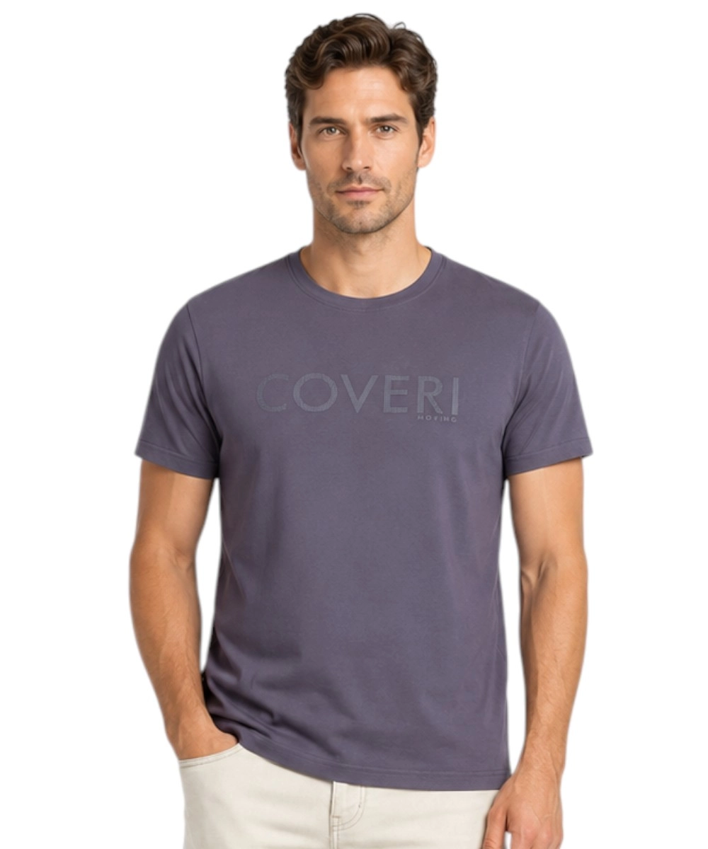 Coveri Moving - Ανδρικό Κοντομάνικο Μπλουζάκι T-Shirt TJ5015-BLU Μπλε Σκούρο