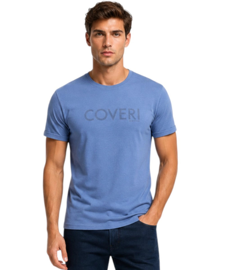 Coveri Moving - Ανδρικό Κοντομάνικο Μπλουζάκι T-Shirt TJ5015-JEANS Μπλε