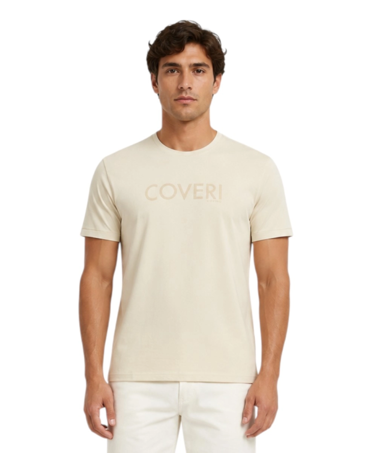 Coveri Moving - Ανδρικό Κοντομάνικο Μπλουζάκι T-Shirt TJ5015-SABBIA Μπεζ