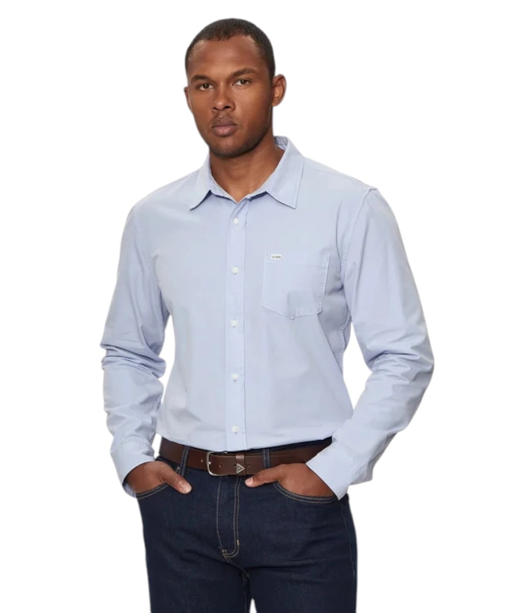 Guess Jeans - Ανδρικό Πουκάμισο M4YH35WGCF1-G76S Γαλάζιο