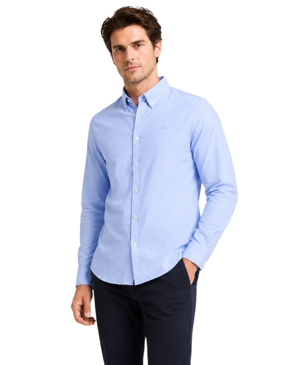 Guess Jeans - Ανδρικό Πουκάμισο M6YH04W2561-G7FI Γαλάζιο