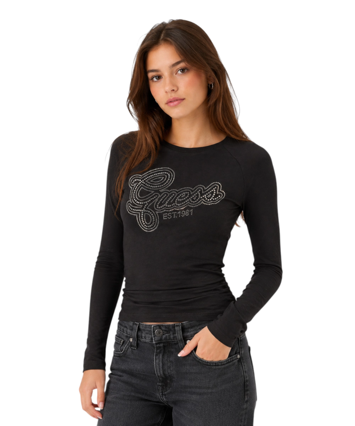 Guess Jeans - Μακρυμάνικη Μπλούζα T-Shirt Για Κορίτσια J6YI10K3713-JBLK Μαύρο