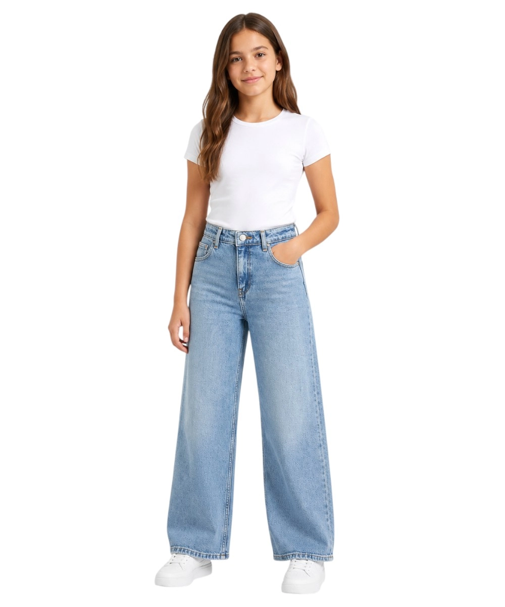 Guess Jeans - Παιδικό Τζιν Παντελόνι wide Leg J6YA04D1211-LHGX Μπλε Ανοιχτό