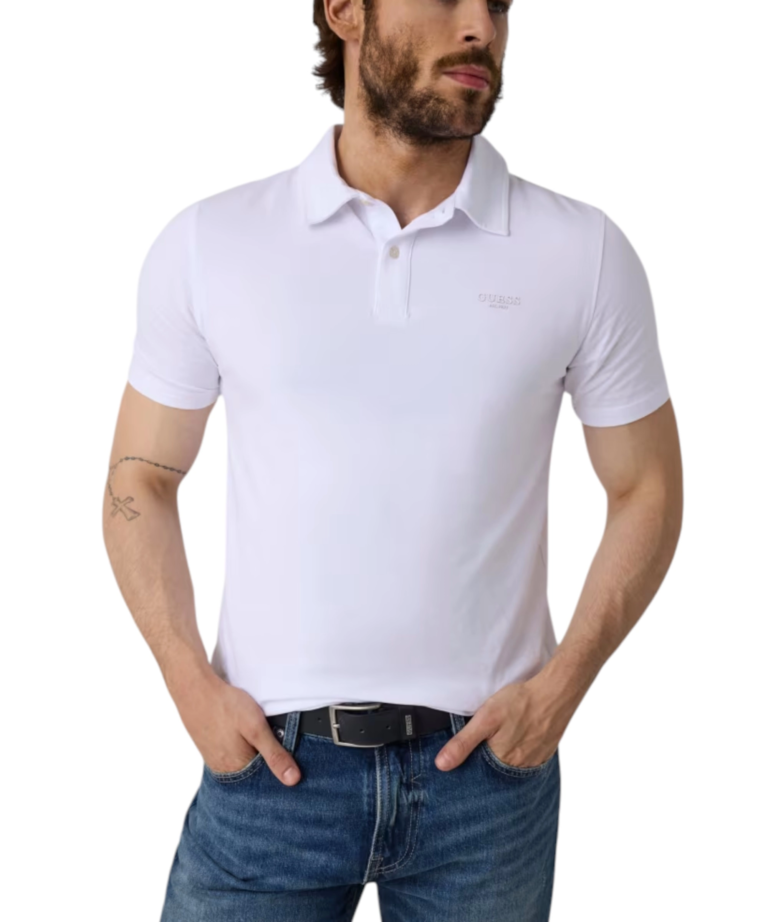 Guess - Ανδρικό Polo T-shirt M6YP07K4104-G011 Λευκό