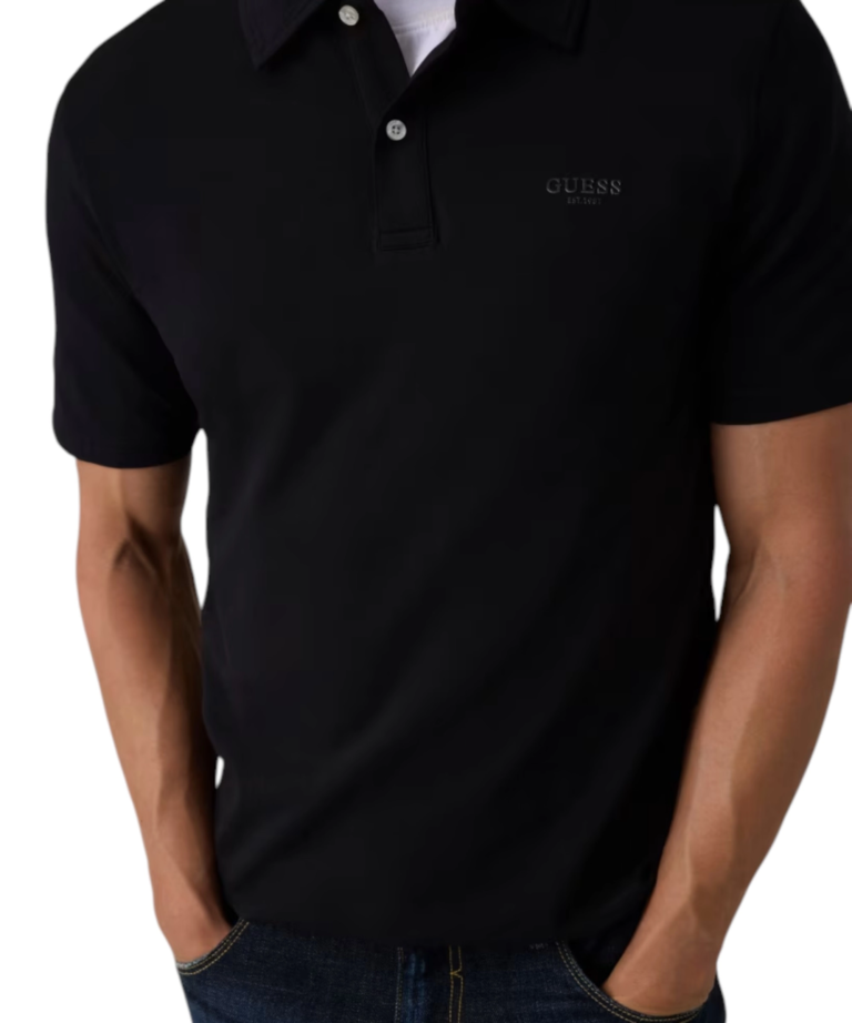 Guess - Ανδρικό Polo T-shirt M6YP07K4104-JBLK Μαύρο