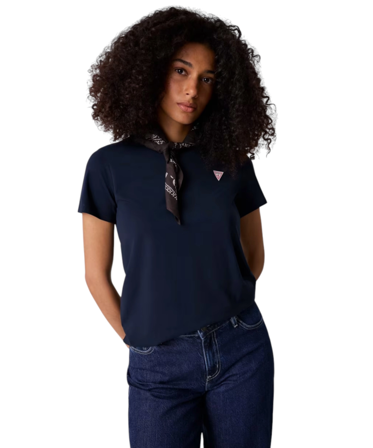 Guess - Γυναικείο T-Shirt Regular Fit W4YI10J1314-A71W Μπλε Σκούρο