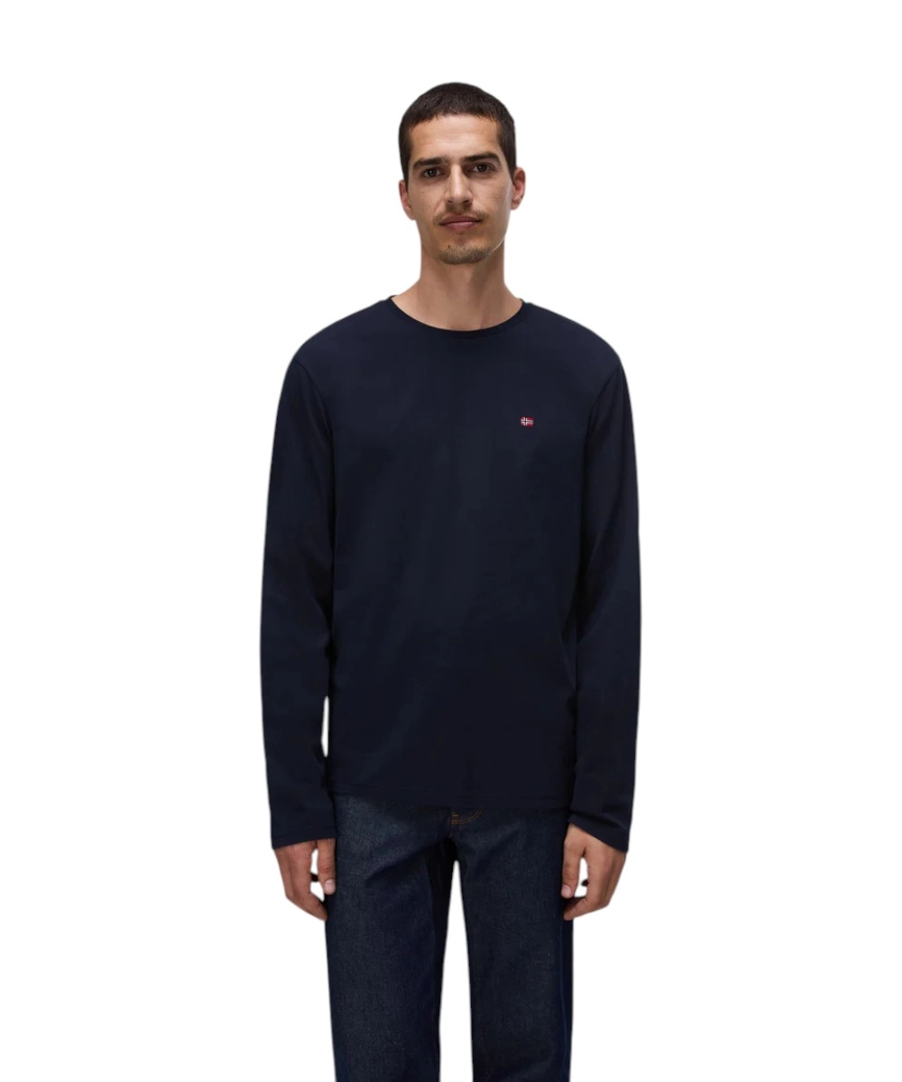 Napapijri - Ανδρική Μακρυμάνικη Μπλούζα T-Shirt NP0A4HN7-176 Μπλε Σκούρο