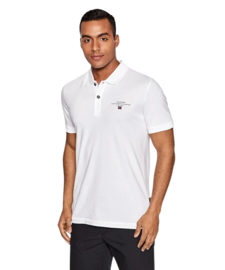 Napapijri - Ανδρική Μπλούζα Κοντομάνικη Polo Elbas Regular Fit NP0A4GB4-002 Λευκό