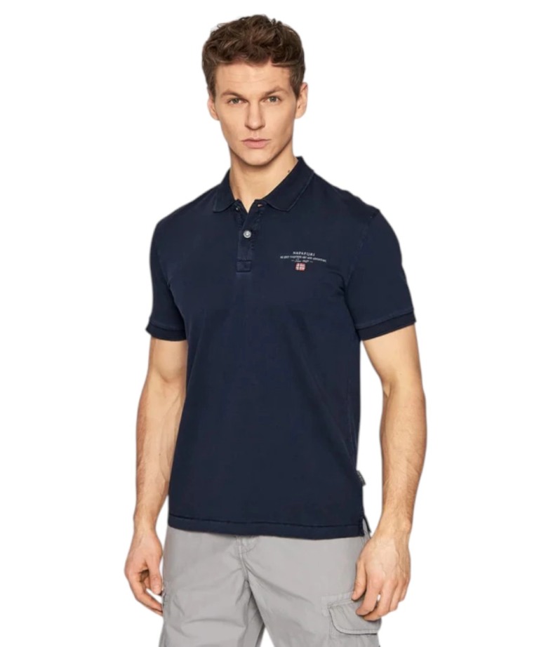 Napapijri - Ανδρική Μπλούζα Κοντομάνικη Polo Elbas Regular Fit NP0A4GB4-176 Μπλε Ναυτικό