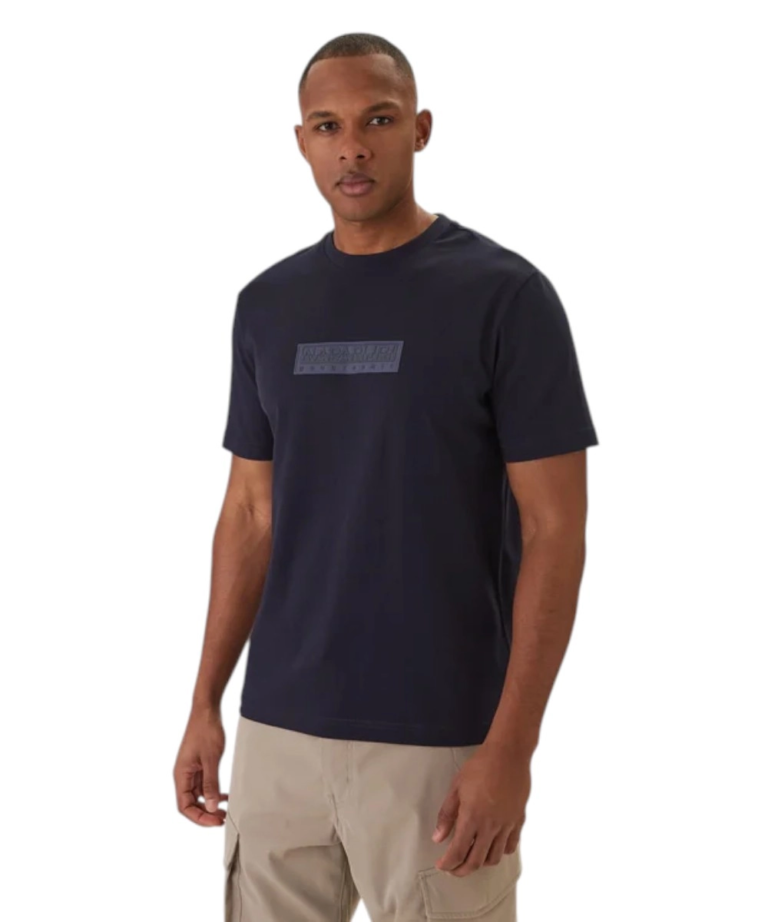 Napapijri - Ανδρική Μπλούζα Κοντομάνικη S-Box Logo NP0A4IFL-176 Μπλε Σκούρο