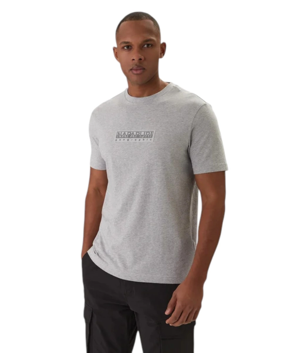 Napapijri - Ανδρική Μπλούζα Κοντομάνικη S-Box Logo NP0A4IFL-795 Γκρι