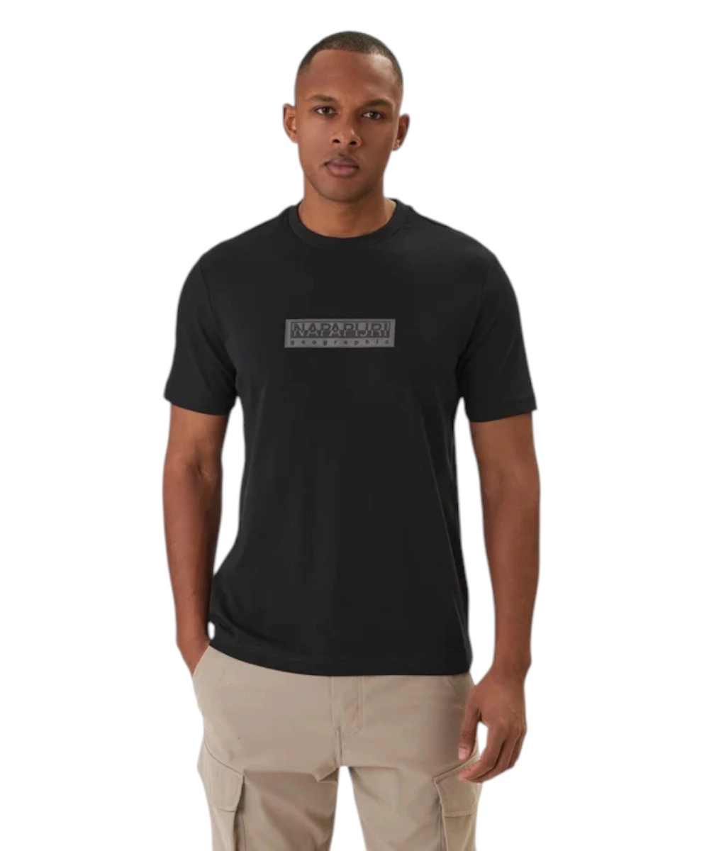 Napapijri - Ανδρική Μπλούζα Κοντομάνικη S-Box Logo NP0A4IFL-941 Μαύρο