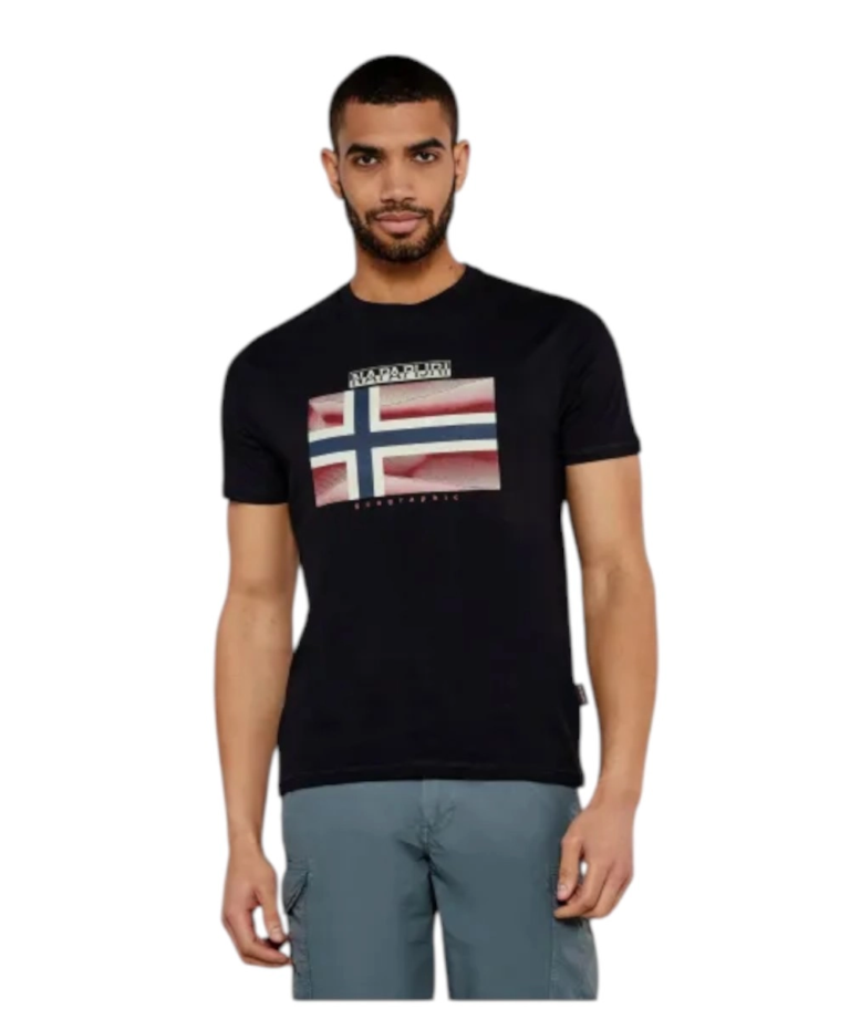 Napapijri - Ανδρικό Κοντομάνικο T-shirt S-Lari NP0A4IE5-941 Μαύρο