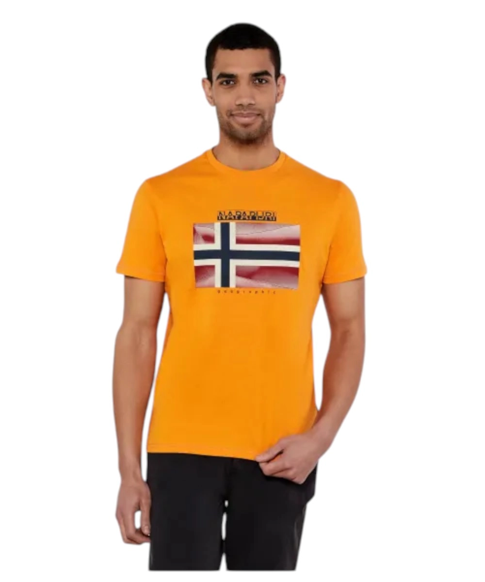 Napapijri - Ανδρικό Κοντομάνικο T-shirt S-Lari NP0A4IE5-A70 Πορτοκαλί