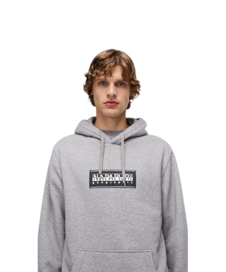 Napapijri - Ανδρικό Φούτερ Με Κουκούλα B-Box Logo NP0A4I19-160 Γκρι